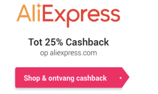 Tot extra 25% korting bij Aliexpress via CashbackXL