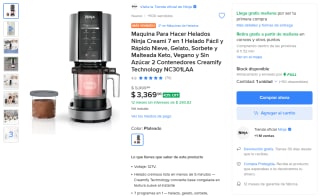 Máquina para helados Ninja Creami 7 en 1 por $2,762 | Mercado Libre (HSBC)
