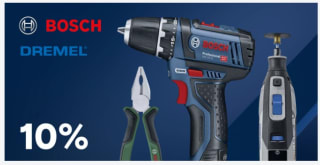 10% korting op vele Bosch en Dremel producten met voorraad bij Conrad