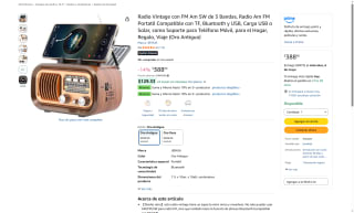 Radio JIEHUA Bluetooth Oro Antiguo por $388 | Oferta Amazon