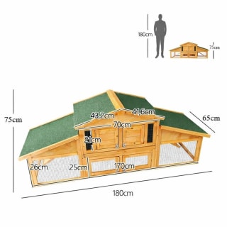Gallinero para exterior 180 x 65 x 75 cm para 5–6 gallinas por 108€ en IberNest