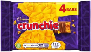 Cadbury Crunchie Chocolate Bar (26.1g, pack of 4) for £1.22 at Amazon