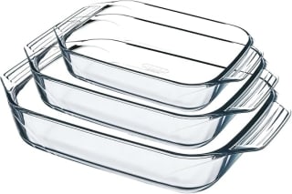 Pyrex Lot de 3 plats à four rectangulaires (2,2/3,1/4 L) pour 25,07€ chez Amazon