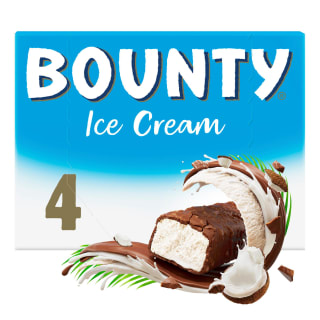 Bounty Chocolate & Coconut Ice Cream Bars x4 200ml for £1.57 at Sainsbury’s