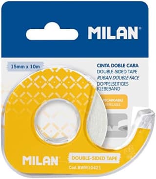 MILAN cinta adhesiva doble cara 15 mm x 10 m por 1,46€ en Amazon