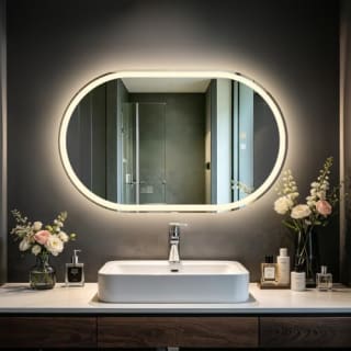 Olyvren miroir de salle de bains ovale 80 x 50 cm pour 69,99€ chez Amazon