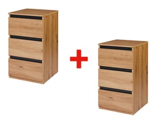 Lot de 2 commodes Genève, imitation chêne à 91,99€