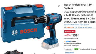 Bosch 18V-25 Accuklopboorschroevendraaier 2x 18V 2,0 Ah en lader voor €128,49
