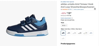 Adidas Tensaur Schoenen met Klittenband voor €19,80 bij Amazon