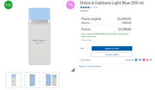 Garrafón Perfume Light Blue 500ml por $1,290 | Oferta Costco