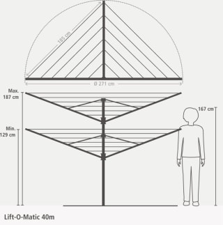 Brabantia Lift-O-Matic droogmolen (40 meter) voor €93,89 bij Bol