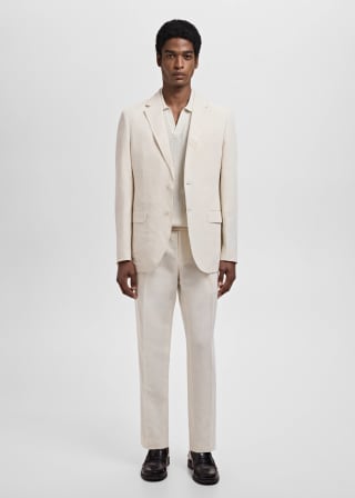 Americana traje slim fit lino lyocell por 19,99€ en Mango Outlet