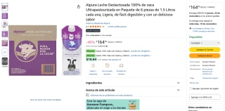 Alpura Leche Deslactosada 9L por $164 | Amazon