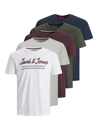Jack & Jones T-shirts 5-pack voor €29,95 bij iBOOD