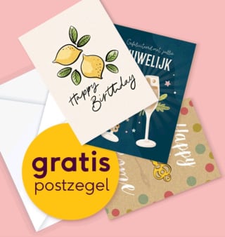 Gratis postzegel bij je kaart bij Greetz