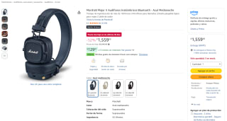 Audífonos Marshall Major V Bluetooth por $1,559 en Amazon