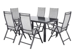 Table de jardin + Lot de 6 fauteuils en aluminium Houston à 429,99€