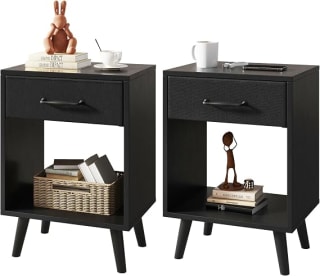 YMYNY Set de 2 Mesitas de Noche HST020B-2 (39x29,5x59,5 cm) por 39,99€ en Amazon
