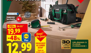 Set d'outils Parkside de 23 pièces à 19,99€