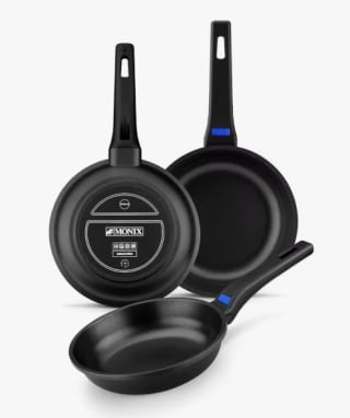 Monix Solid+ Set 3 Sartenes Antiadherentes, 18-22-26 cm Aluminio fundido por 34.92€