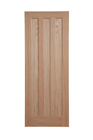 Fortia Vertical 3-panel Natural Oak veneer internal door for £25 at B&Q