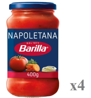 4 x Salsa napolitana Barilla sin gluten tarro 400 g. por 6.38€