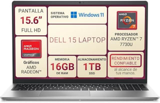 Dell Ryzen 7 16GB 1TB 15.6" FHD por $11,491 | Oferta Amazon