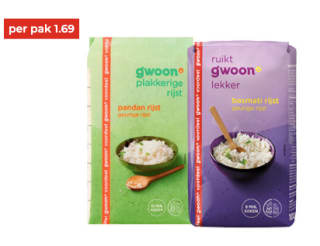 Basmati of pandan rijst voor €1,69 bij Hoogvliet