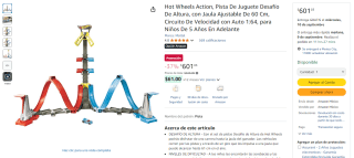 Hot Wheels Action Desafío de Altura por $601 | Amazon