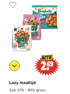 Alle Lazy maaltijden voor €2,69 bij Dirk