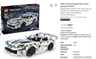 LEGO Technic Dodge Viper GTS-R sportauto 42234 voor €44,99 bij Amazon