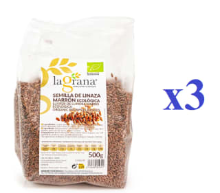 3 x La Grana Semilla de Linaza Marrón Ecológica 500 g por 2.97€