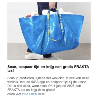 Gratis blauwe IKEA tas voorIKEA Family leden