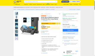 Power Bank 42000mAh 66W por $254 | Oferta Mercado Libre