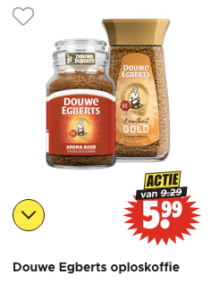 Douwe Egberts oploskoffie voor €5,99 bij Dirk