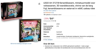 LEGO Art Landschap met Japanse Kersenbloesems voor €84 bij Amazon