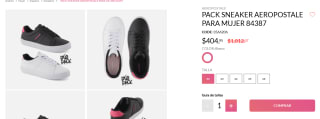 Pack Sneaker Aeropostale para Mujer 84387 por $405 en Andrea
