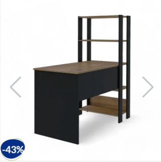 Escritorio Baum Match 120x134.5 Cm Café Pino/Negro Rebaja $79.990 solo en Dimarsa, cl