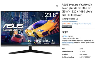 ASUS VY249HGR Zwart voor €79 bij Amazon
