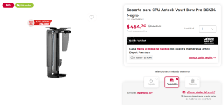 Soporte para CPU Acteck Vault Bow Pro BC434 por $454 | Office Depot