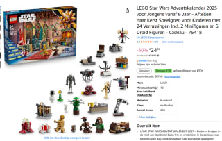 LEGO® Star Wars™ Adventskalender 2025 voor €24,39 bij Amazon