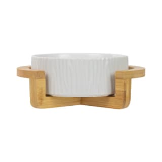 2 Comederos Cerámica para Gatos con Base de Bambú 400ml por 9.91€