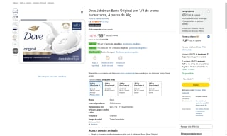 Jabón Dove 4uds por $59 | Oferta Amazon