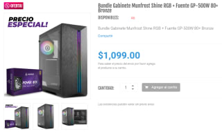 Bundle Gabinete Munfrost Shine RGB + Fuente GP-500 por $1,099 | DDTech