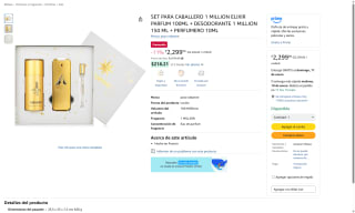 1 Million Elixir Set 100ml+150ml+10ml por $2,299 | Amazon