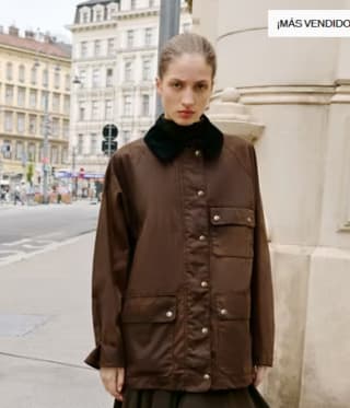 Parka cuello pana efecto encerado por 45.99€