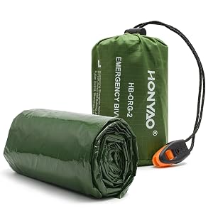 HONYAO Saco de Dormir Emergencia, Mantas Termica de Aluminio por 9.42€