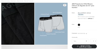 AEO Paquete de 3 Brief Boxers Clásicos de Algodón 4.5" por $199 en American Eagle