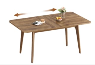 Table de salle à manger Vasagle extensible en marron miel à 179,99€