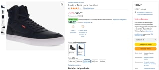 Tenis Levi's Azul Marino por $483 | Amazon